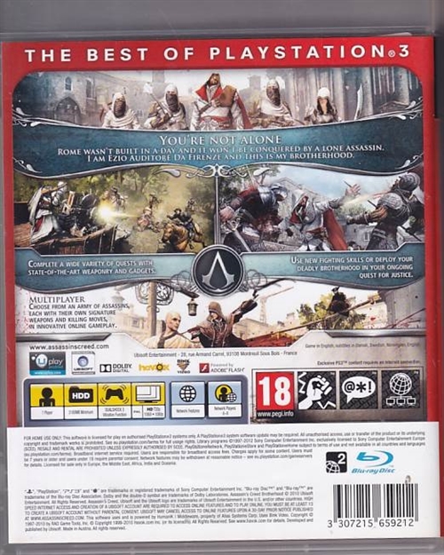 Assassins Creed Brotherhood - PS3 Essentials - Dansk  (Genbrug)